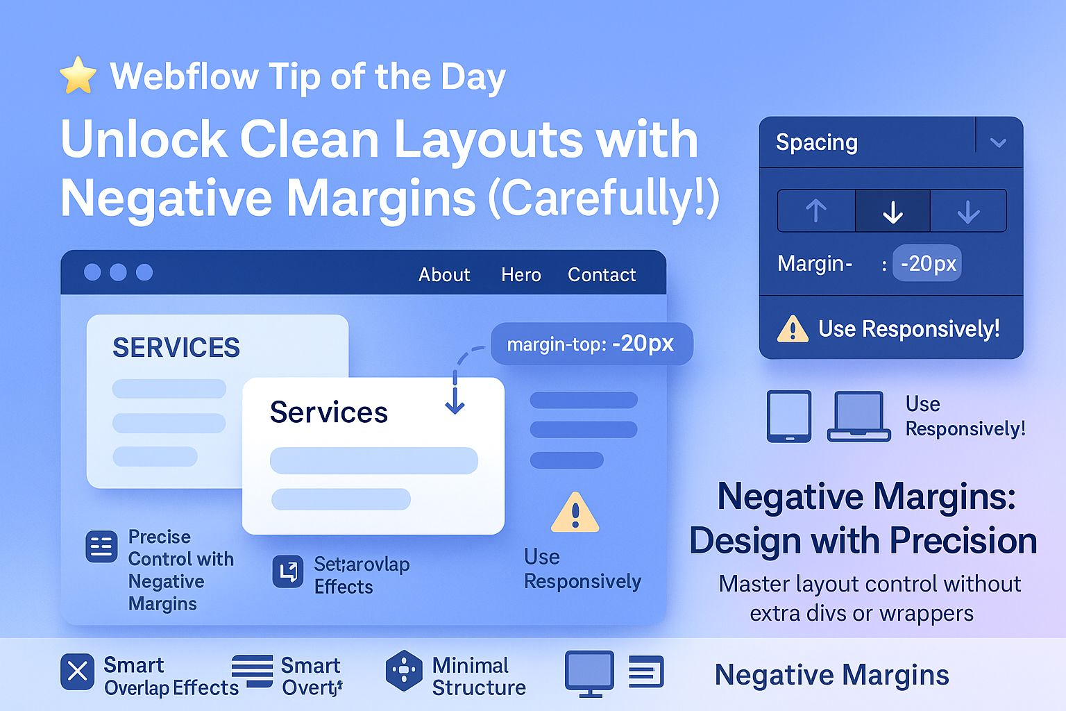 Unlock Cleaner Webflow Layouts with Smart Use of Negative Margins